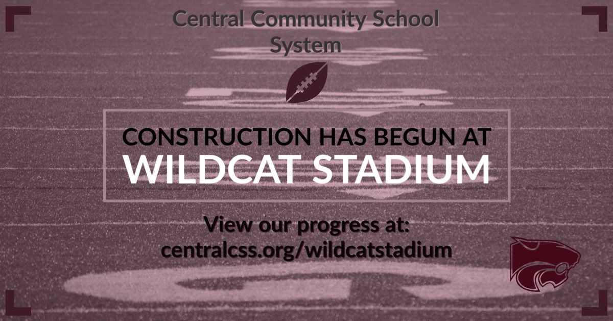 CentralCSS's tweet image. Construction has begun at Wildcat Stadium! Check out centralcss.org/wildcatstadium to see our progress!