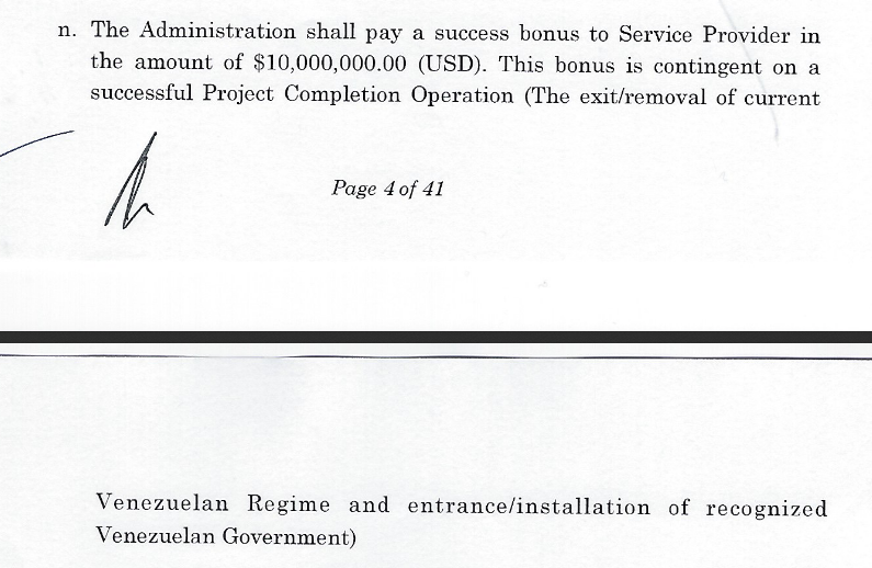 lol, Silvercorp charged Guaidó a quarter-billion dollars for potentially only one day's work yet they're still putting in traps trying to fleece the sucker even harder. How greedy can you get?