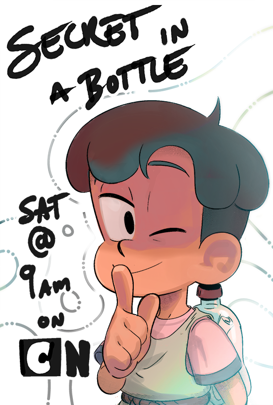 "Secret in a Bottle" premieres this Saturday @ 9am on CN!

@peroroh and I boarded on this one together and its one of my favorites

Premise was written by @MrJeffTrammell @ben_levin @Matt___Burnett @TanekaStotts  and features @ColeEscola as Secret Kid! 