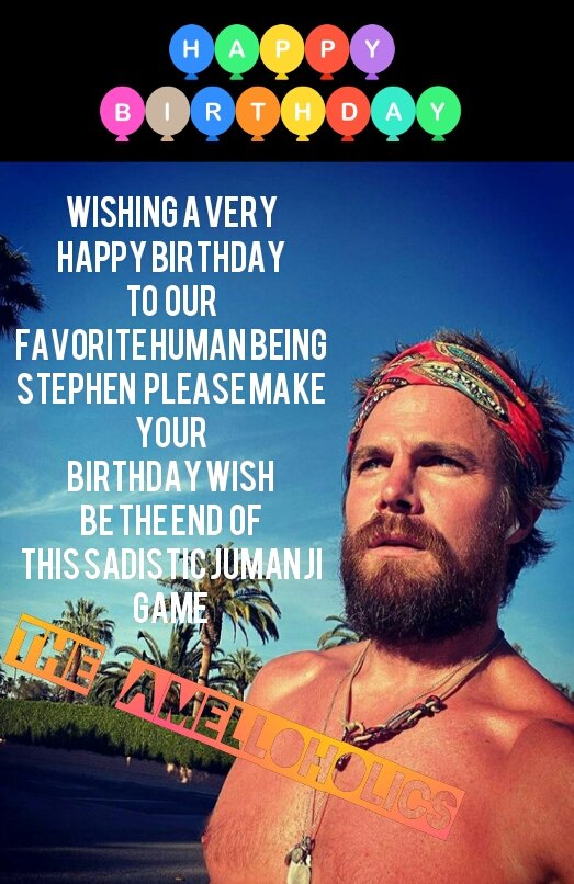 amelloholics's tweet photo. HAPPY HAPPY HAPPY BDAY @StephenAmell from your #Amelloholics 😜😊 https://t.co/AIwGwtjmWp