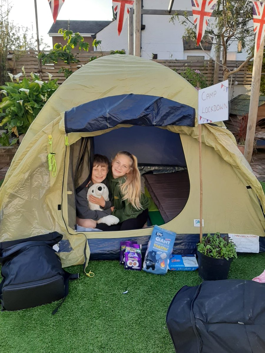 Unfortunately there’s no #Woodjam this year due to lockdown, but for one of our Scouts who didn’t want to miss out she and brother had their own camp in the garden! We look forward to seeing the aerial runway that Dad builds 😉 #StaySafeStayHome