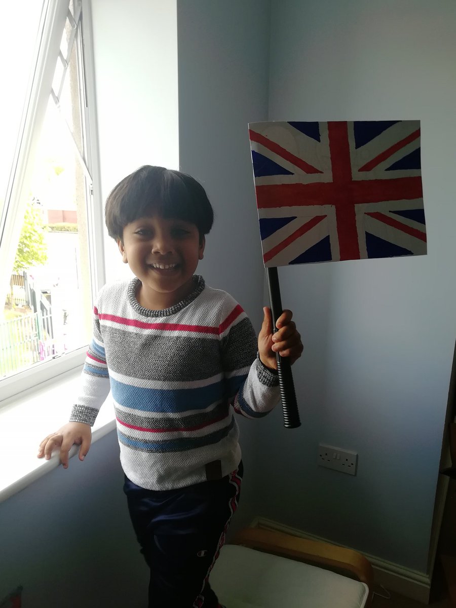 DsilvaFay's tweet photo. Bryce @GrangeEYFS.. Enjoying his very first V E Day dressed in red, white and blue !!! Painted a flag and baked some delicious bread pudding.. Thanks for the recipe Grange First... !!! https://t.co/Sq2PkARCn9