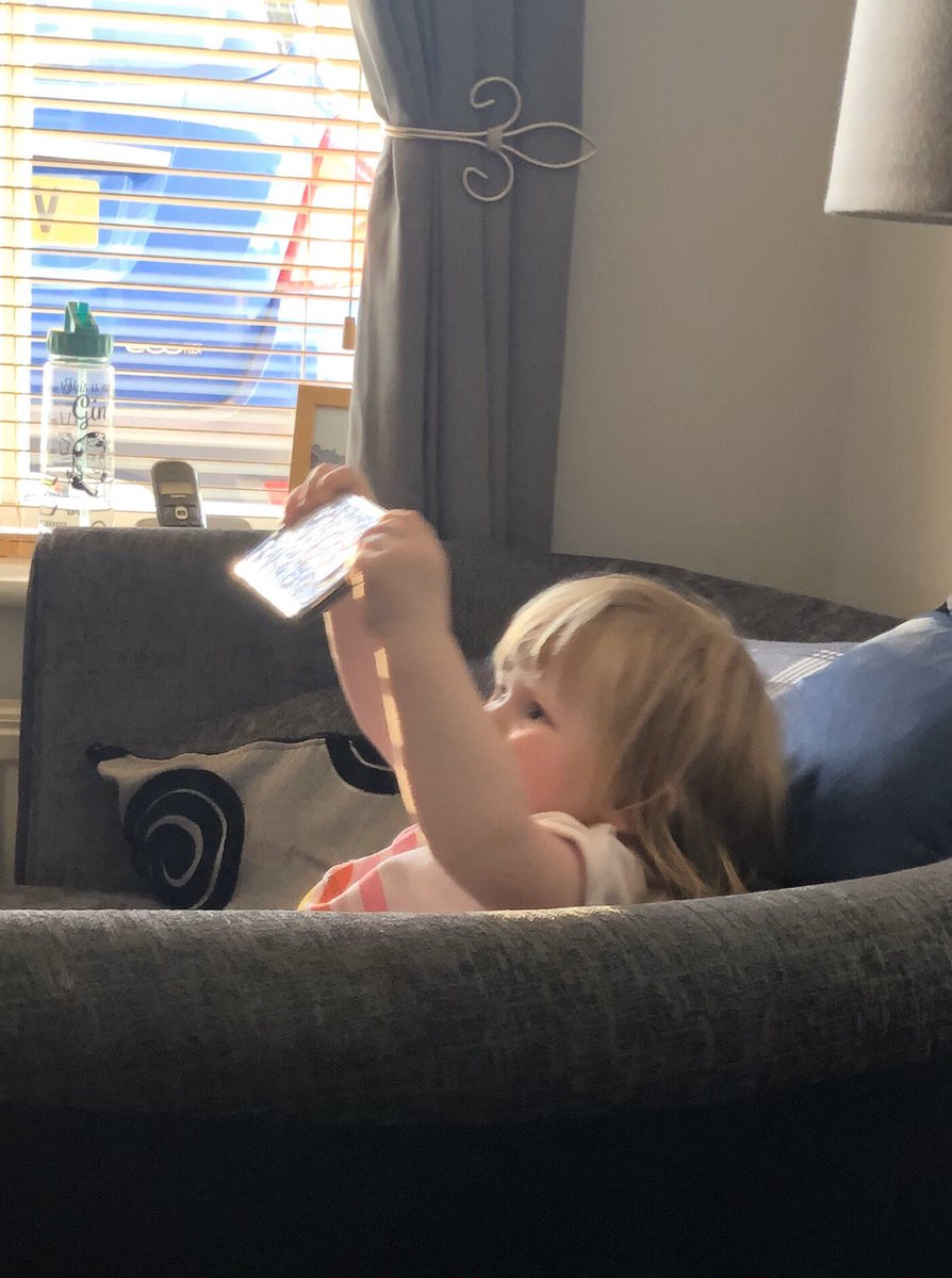 SDevineBradbury's tweet image. Friday boredom for Millie, she’s 20months and trying to take a selfie with Louise’s phone while saying cheeeeese! 😁 #ModelInTheMaking #ShesBannedFromInstagramAlready!