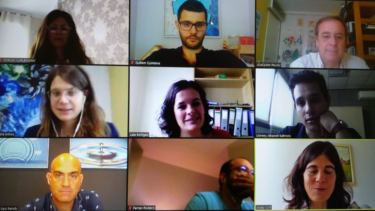 QuintanaGuillem's tweet photo. Avui trobada virtual del grup d'ERDI del @ForumCarlemany amb @Bellapartgroup @ComexiGroup @llalbanell #Rotimpres @BDF_Ingredients #Tecalum #SantDalmai @FerranRodero @accio_cat @Eurecat_news La innovació contra el #COVID_19 i pel #POSTCOVID19 . Sou admirables! https://t.co/en8ceuqg0y