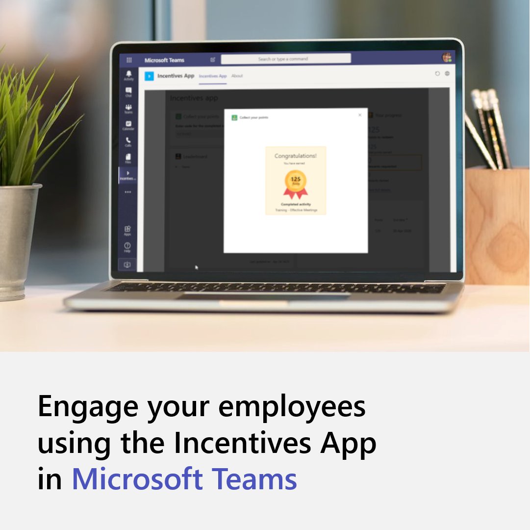 MicrosoftTeams's tweet photo. The new Incentives App template for #MicrosoftTeams allows organizations to gamify adoption and change management activities. 🕹️ Read about it here: https://t.co/NsRThj9u4M
