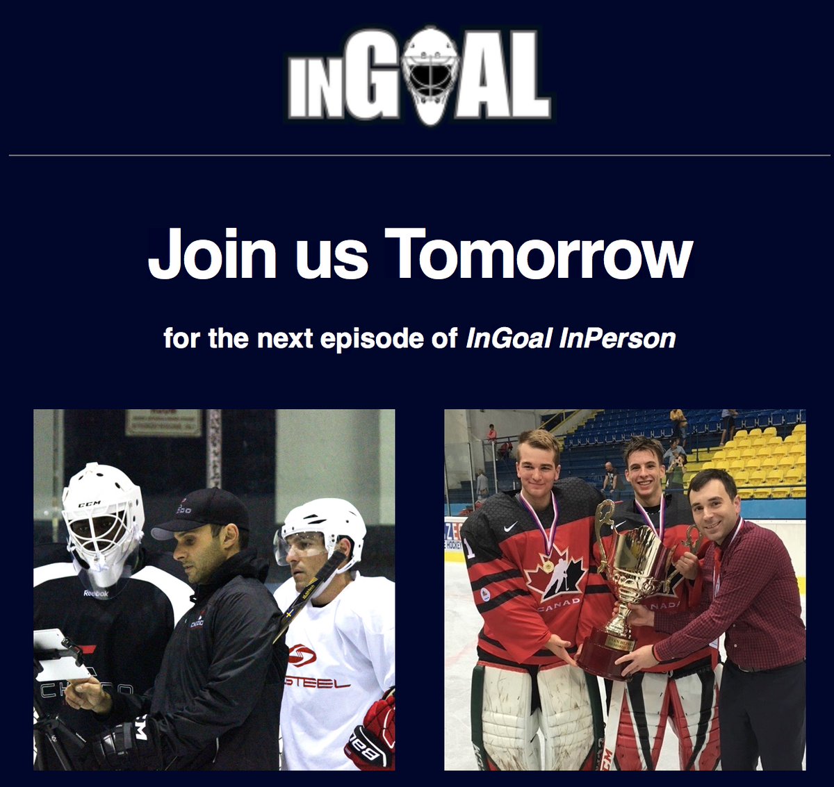 InGoalMedia's tweet image. Have you registered for our next InGoal InPerson webinar with NHL Goalie Development Coaches @schone27 (Carolina Hurricanes) and @Andy_Chiodo (Pittsburgh Penguins) yet? Saturday at noon PST; 3 pm EST. All the details: ingoalmag.com/magazine/2020/…