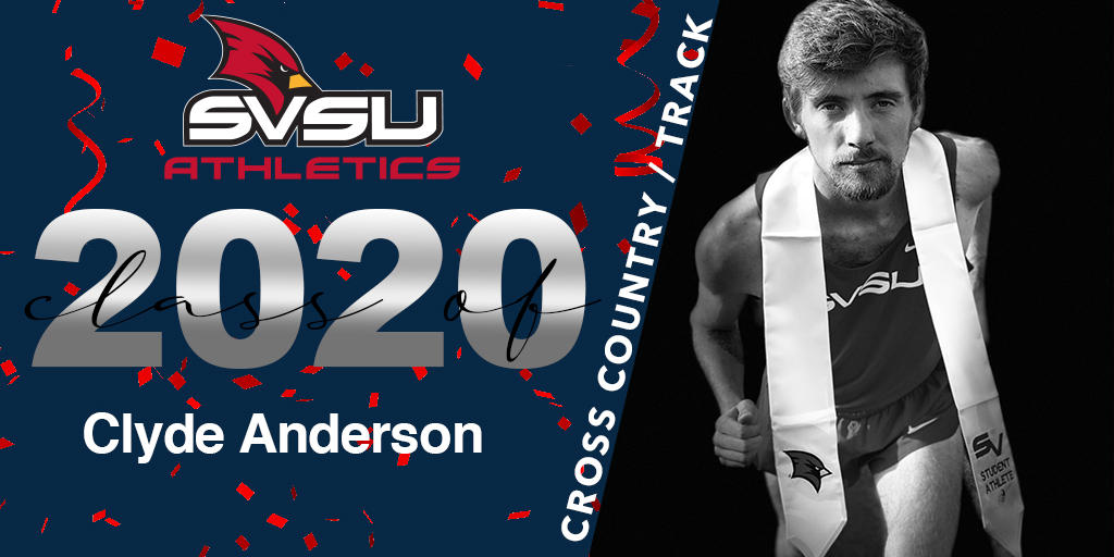 Congratulations to 2020 SVSU Athletics Graduate Clyde Anderson!
Sport - <a href="/SVtfxc/">SVSU Track & XC</a> 
Major - Computer Information Systems