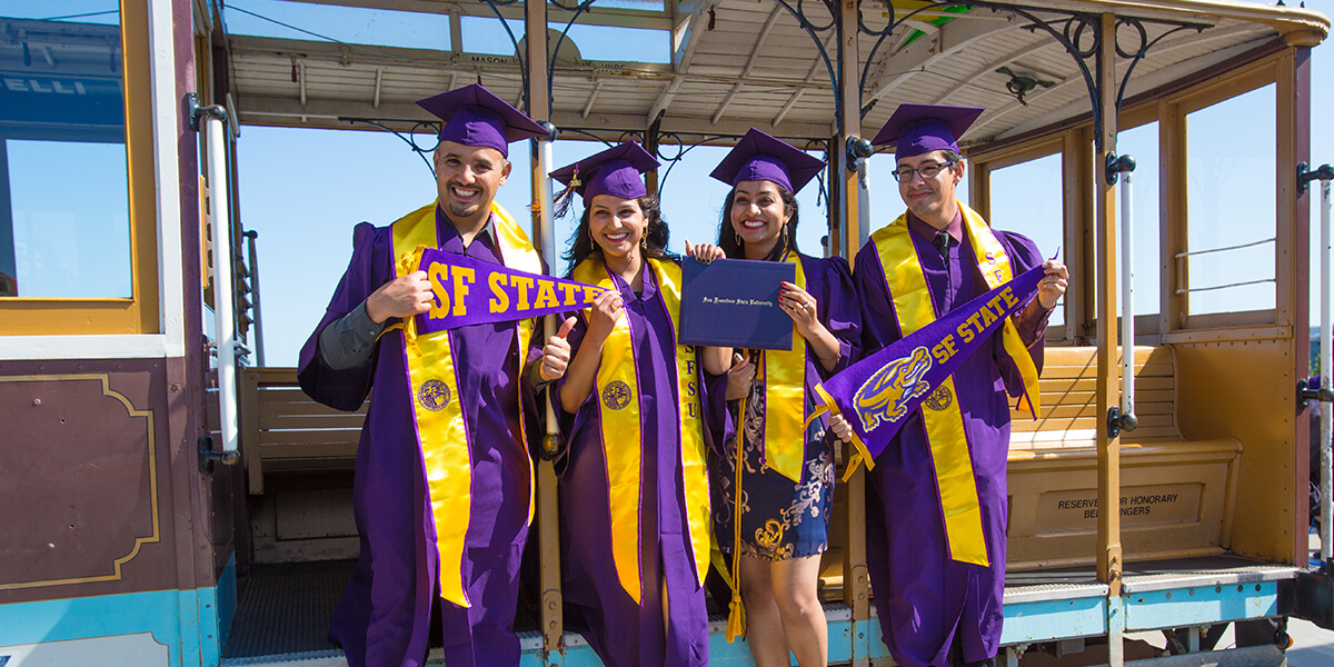 SFStateLCA's tweet photo. .@SFSU announces virtual Commencement for June 18, plans in-person ceremony in spring 2021.

“No class more than the Class of 2020 has deserved two Commencements.”—#SFSU President Lynn Mahoney https://t.co/5v2XbYQzMy #SFSU2020 https://t.co/0LkiNTa66l