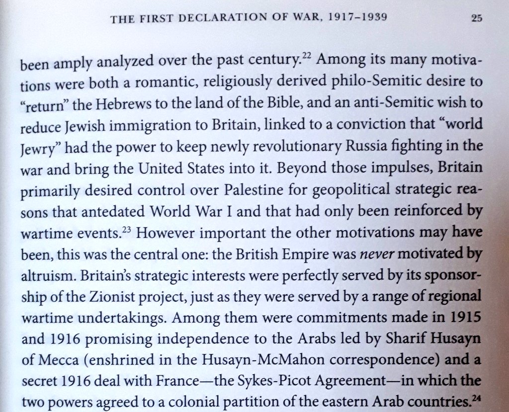 "However important the other motivations may have been, this was the central one: the British Empire was never motivated by altruism. Britain's strategic interests were perfectly served by its sponsorship of the Zionist project"