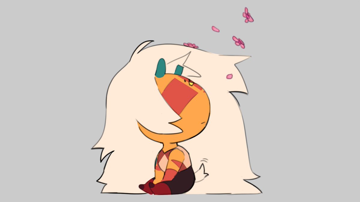 every spring Steven brings his mother's moss atop the hill, its flowers remind Jasper of her diamond #StevenUniverse