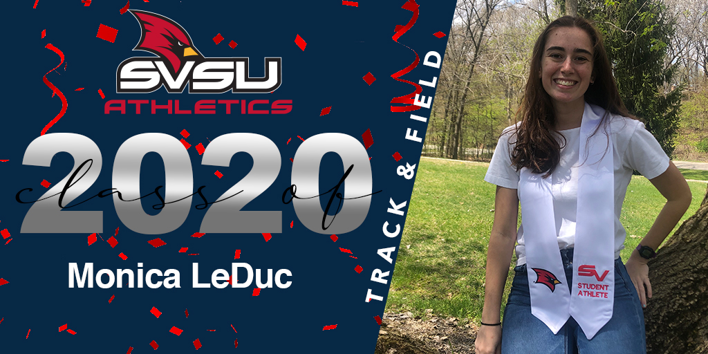 Congratulations to 2020 SVSU Athletics Graduate Monica LeDuc!
Sport - <a href="/SVtfxc/">SVSU Track & XC</a> 
Major - Exercise Science