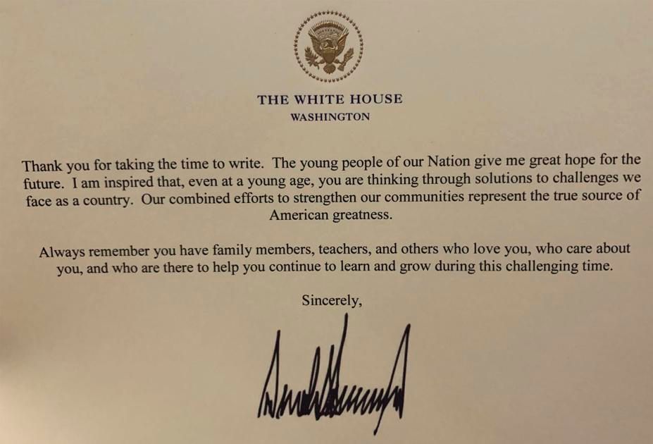 LPNews1898's tweet photo. (Free content) ‘Dear President Trump’ | Frost School second-grade class receives package from the White House after writing letters to @POTUS 

Tap here to read more -----> https://t.co/kVtLoy8fYd https://t.co/NchottapnB