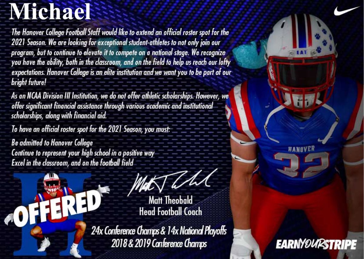 MichaelAkins50's tweet photo. After a great conversation with @Coach_Jay53 I am humbled and blessed to receive an offer from Hanover! @gordonleefootb1 @NwGaFootball @RecruitGeorgia @MTHEO12 @CoachGault @HanoverFTBL @glhwrestling
#UNCOMMON21 #H.I.T.TMEN #StripeStandard #ProtectTheH https://t.co/o1ZuPBQGId