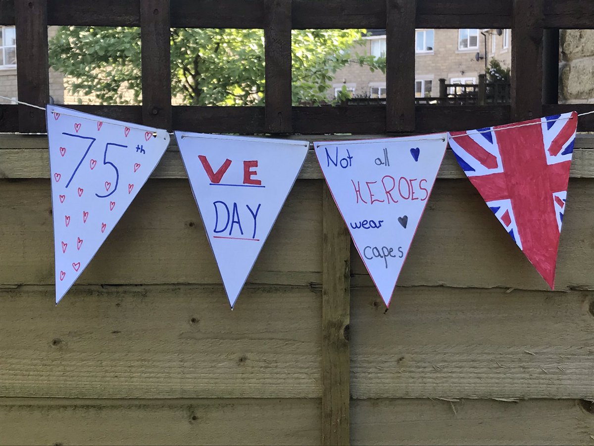 Happy VE Day. Bairns made these. Important they understand why. #VEDay75