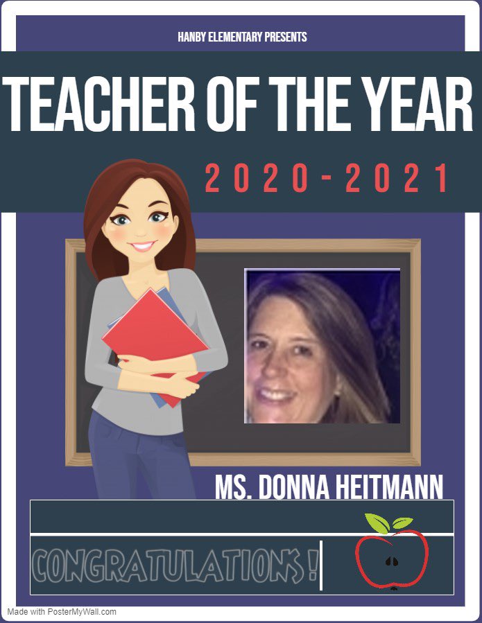 HanbySchool's tweet photo. @HanbySchool is announcing their 2020-21 Teacher of the Year- @mrs_heitmann !!!! #CONGRATULATIONS 🎊🎉🎈 #hanbybuzz 🐝💛🖤 https://t.co/lxkvxgwiBH
