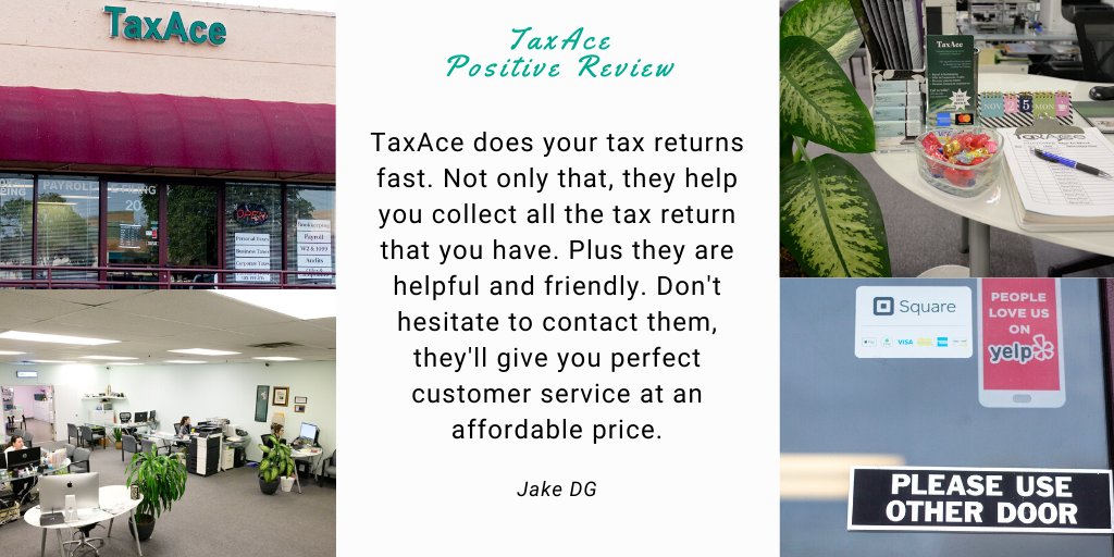 Thanks for the awesome review! 🎉

#positivevibes #positivereview #positivefeedback #taxace #taxfirm #vallejo #vallejocalifornia #business #businessowner