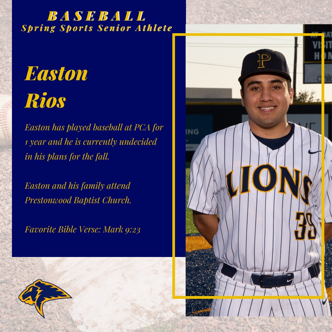 PCAAthletics's tweet photo. Congratulations Easton!
#SpringSportSenior
#pcaonline2020 https://t.co/0k8FwT8gHg