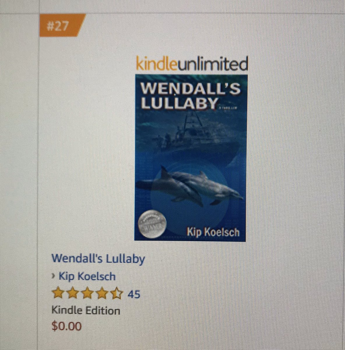 Inching higher...#27 in FREE conspiracy thrillers now 😳
#conspiracythriller #AuthorConfession #amwriting #indieauthors @myFAPA @FloridaWriters1 @IndieAuthorIAC 

Wendall's Lullaby amazon.com/dp/B074KHLF4P/…