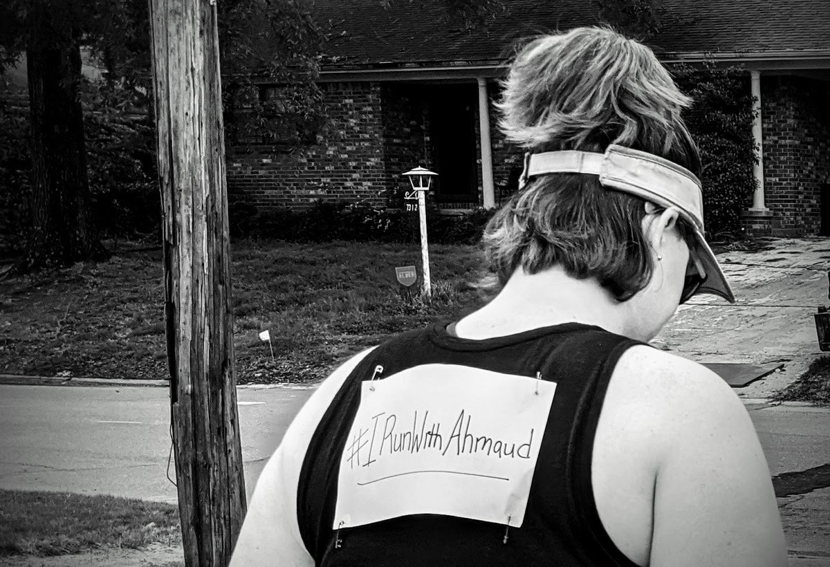 Buggie87's tweet photo. Teaching majority African American and Latinx students I constantly fear for what life is like for them outside of school. No one should fear stepping out their front door because of their race, their gender identity, or their sexual orientation.  #IRunWithAhmaud #IRunWithMaud https://t.co/pPwMAZ9jCt