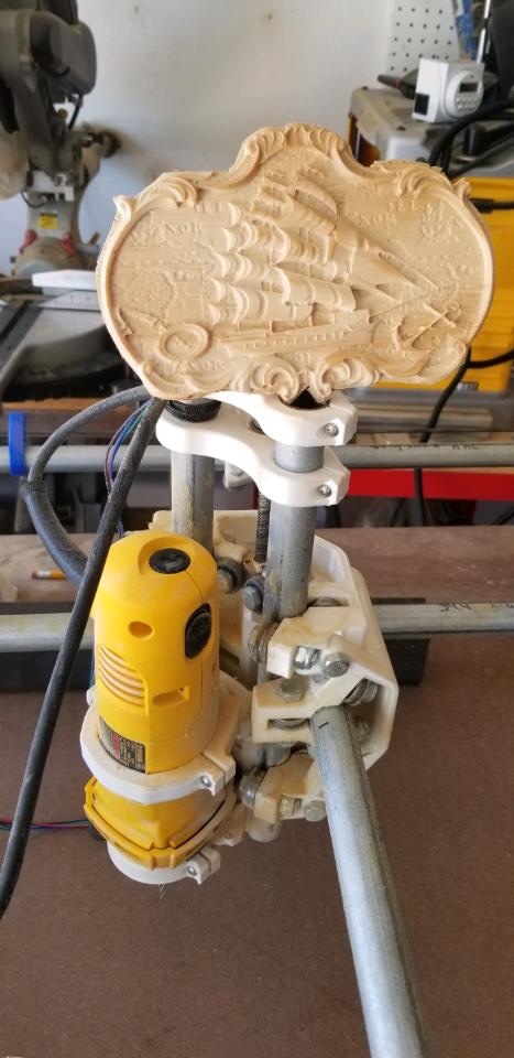 First run of the new large and small format CNC routers. These are completely student built machines and were the product of PRAMA Robotics Guru Mr. Vega and his 11th grade class. Awesome job guys. Makes me excited for even bigger things he has in the works for next year.