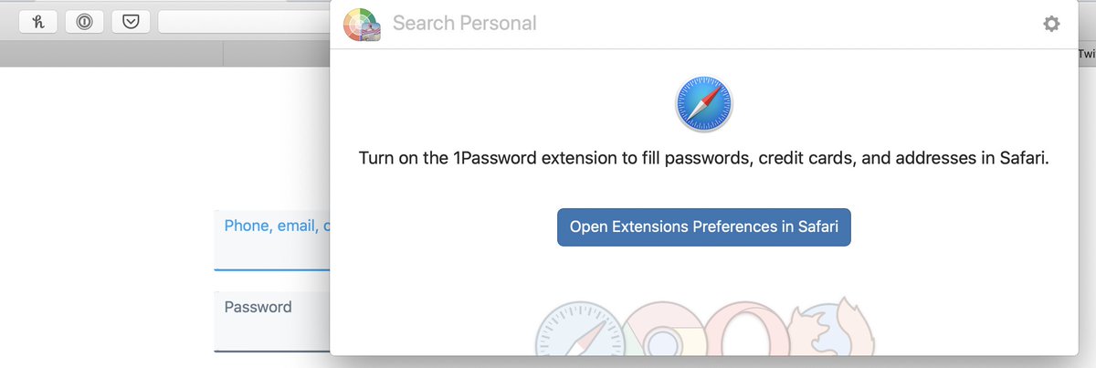 llcoolgabes's tweet photo. @1Password Stuck on this screen since the latest App Store update. Any advice? Already tried enabling and disabling extension in Safari preferences. Thanks! https://t.co/ouslAa5Ad0