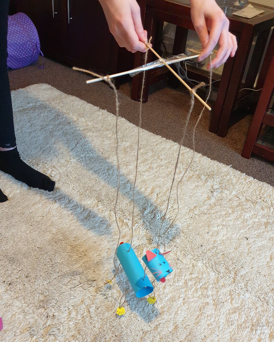 KirstySabina's tweet photo. While I ponder over what I am going to draw tonight... 
This is what Amy made today with the lovely Caitlin from Jaks Den, a cat puppet 😍

#creative #isolationcreation #puppet #catpuppet #imagination https://t.co/b1IWtIAl2f