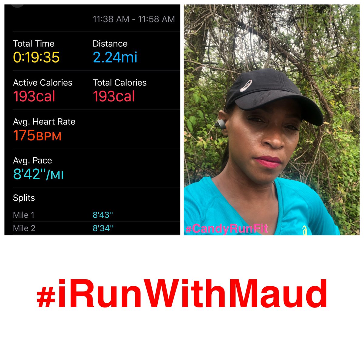 UnbreakableMe's tweet photo. I wanted to run 8’00”/MI for Ahmaud today. Not for hardware or bragging rights. But because I’m a mom of 2 sons who are runners, one soon to be 25, the other 21 and my heart hurts for his mother. I didn’t make it to 8 flat for you Maud but I gave it all #iRunWithMaud #CandyRunFit https://t.co/GuRHwOmvFG