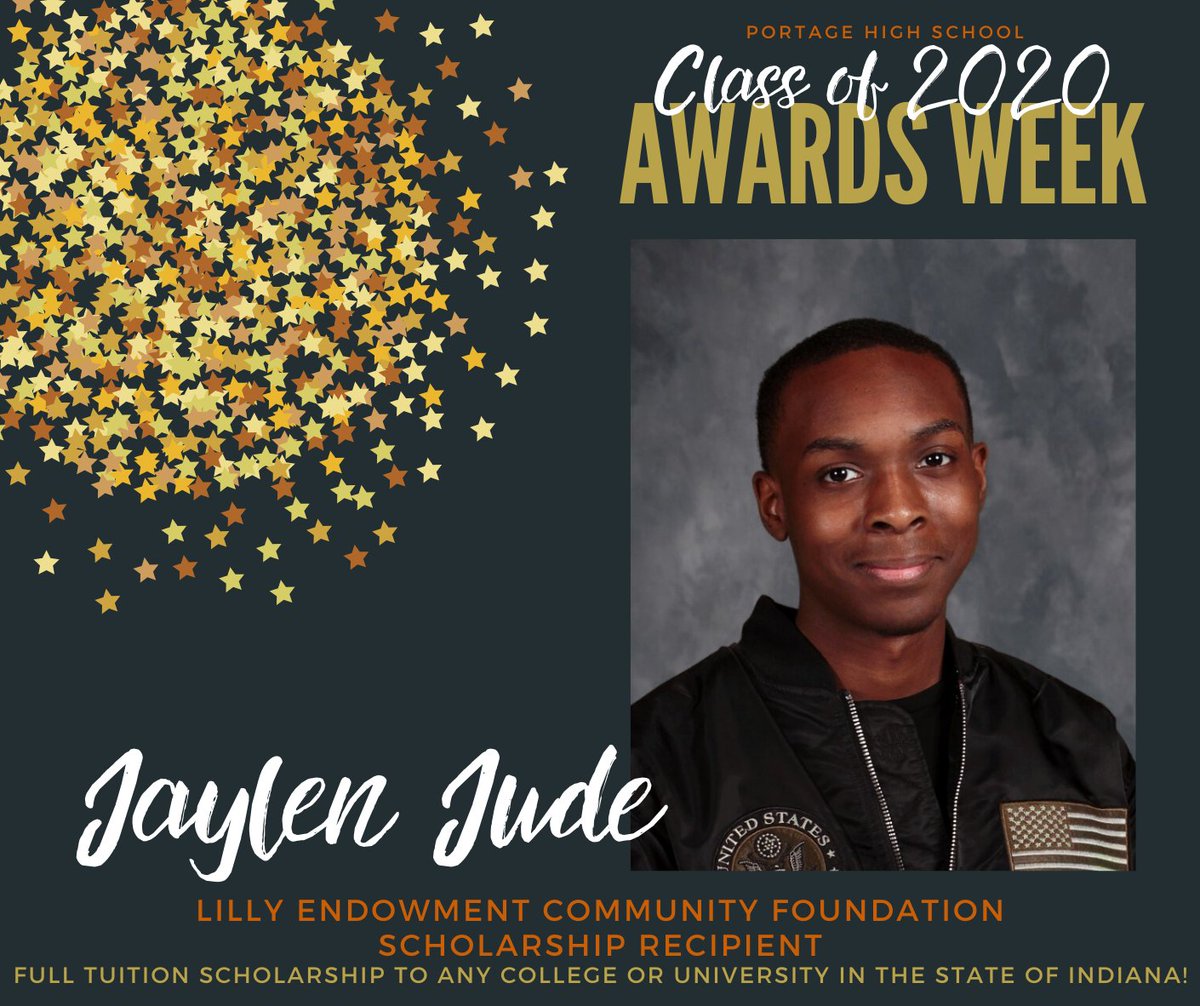 Portage_Schools's tweet photo. SENIOR AWARDS WEEK ANNOUNCEMENT
The recipient of the Lily Endowment Community Foundation Scholarship is Jaylen Jude! Congratulations!
#SeniorAwardsWeek #PortageProud #SeniorStrong https://t.co/kVvwGp5E2l