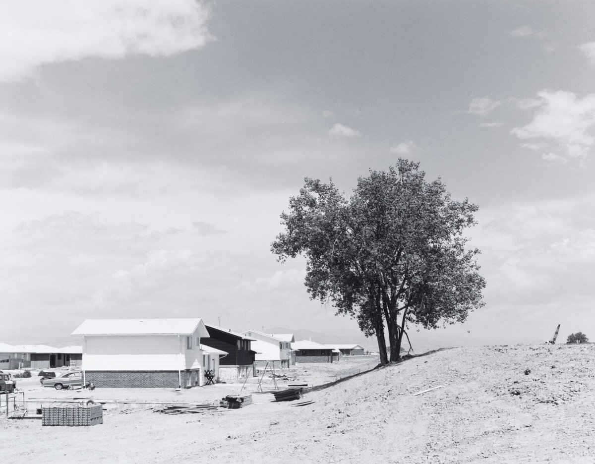 More than 165 Robert Adams photographs were added to the Gallery's collection in 2012, selected by the artist himself because, as he stated, "these photographs can tell Americans something they might want to know about their country."[“Longmont, Colorado,” 1973, printed 1988]