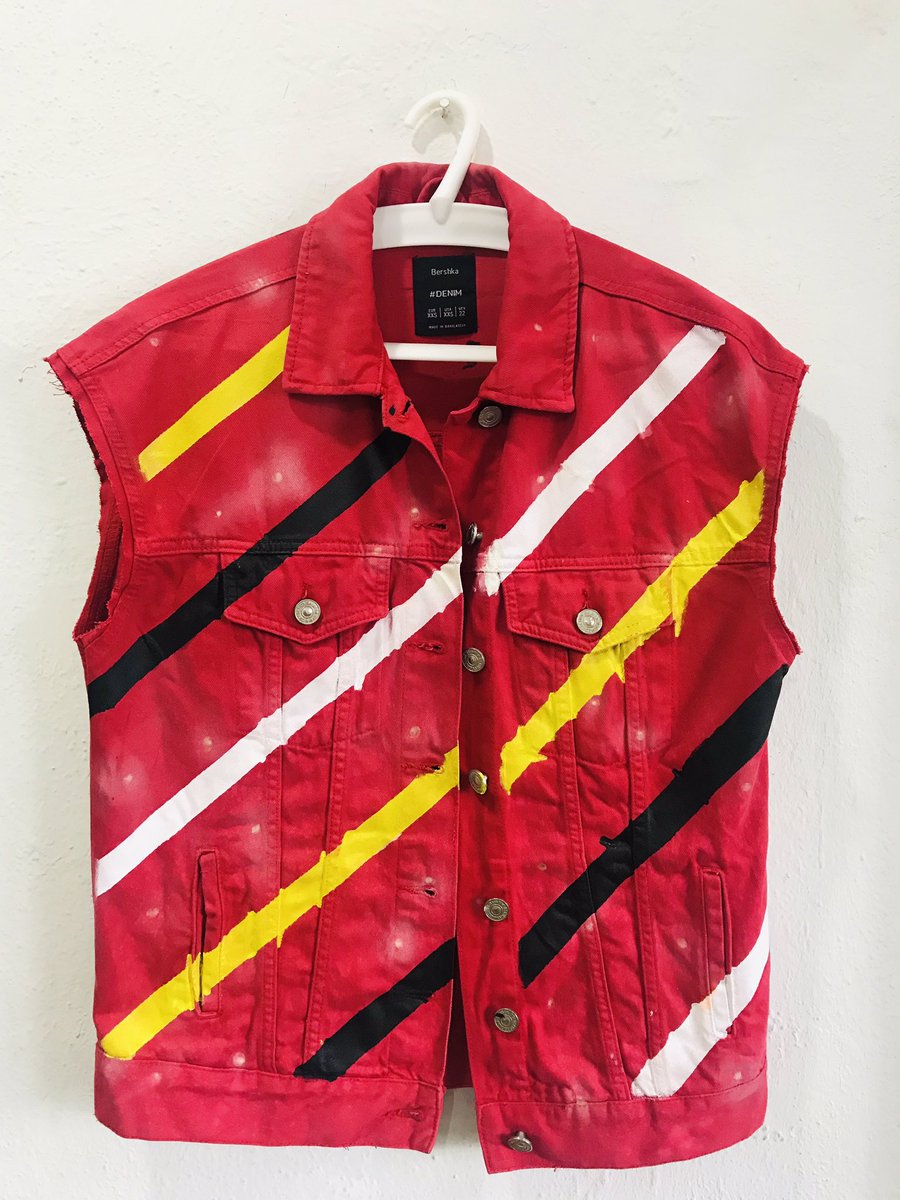 bershka red denim jacket