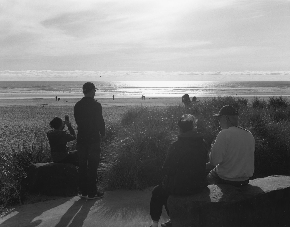 The final group of pictures taken along the ocean side of the spit shows the magical interaction of sand, surf, sky, and light, as well as people quietly contemplating the view. [“The Sea Beach,” 2015]