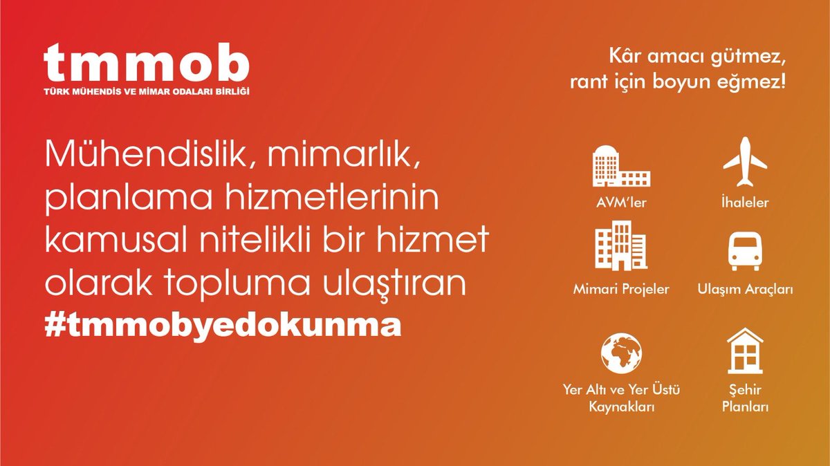 antalyaikk's tweet photo. Mühendislik, mimarlık ve planlama hizmetlerinin kamusal nitelikli bir hizmet olarak topluma ulaştıran, bu hizmetlerin sürekliliğini sağlayarak kamunun zarara uğratılmasını engelleyen #TMMOByeDokunma https://t.co/7unVcv8D9U