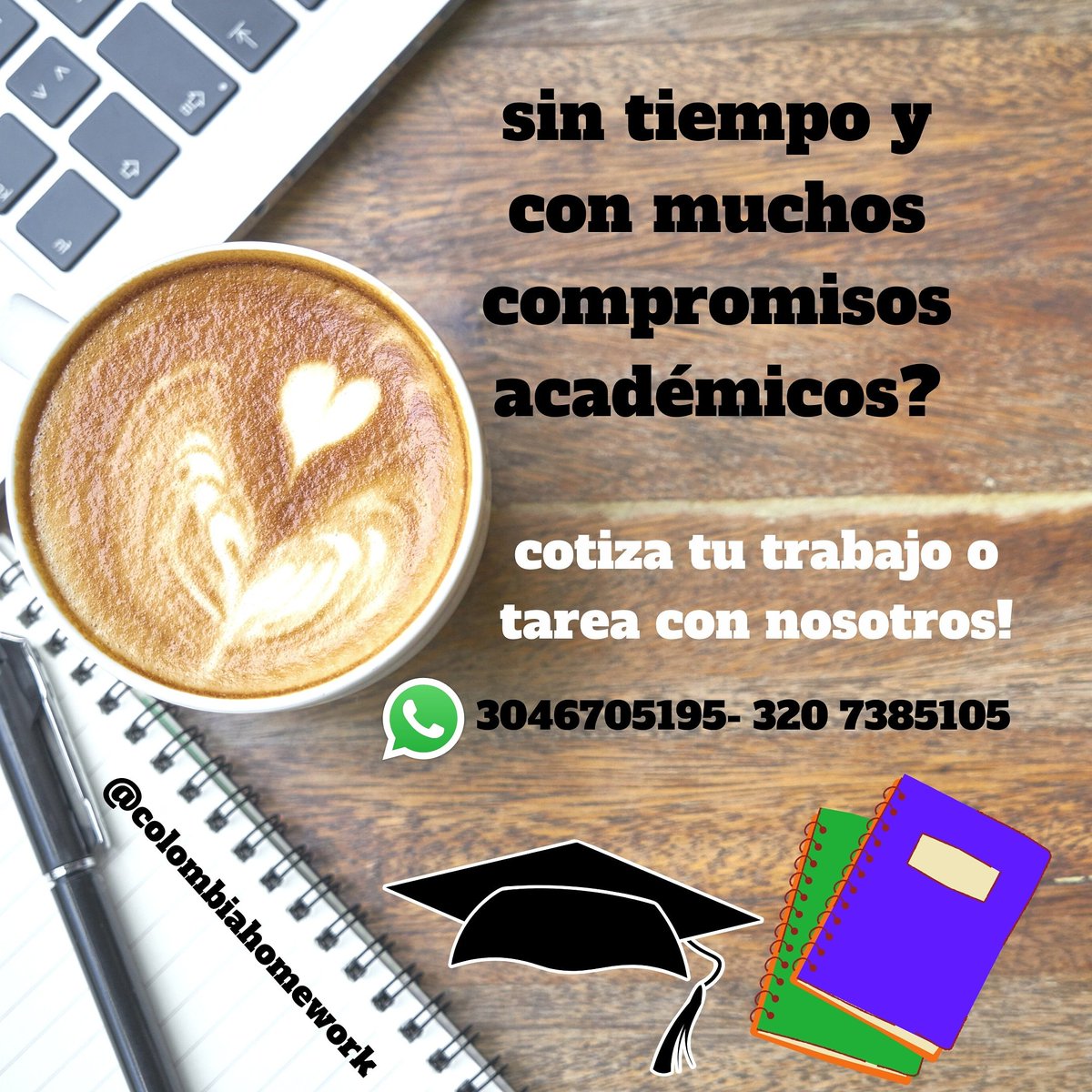 ColHomework's tweet photo. 📚 SIN TIEMPO Y CON MUCHOS TRABAJOS ACUMULADOS ?📚 Hacemos tu tarea o trabajo como si fuese el nuestro, 100% responsables y garantizamos tu nota 👋👨‍💻.
.
.
wpp: 3046705195📲 .
 #colombiaHomework #tareas #homework #clasesonline #clasesvirtuales #Colombia https://t.co/AmewMHHyOk