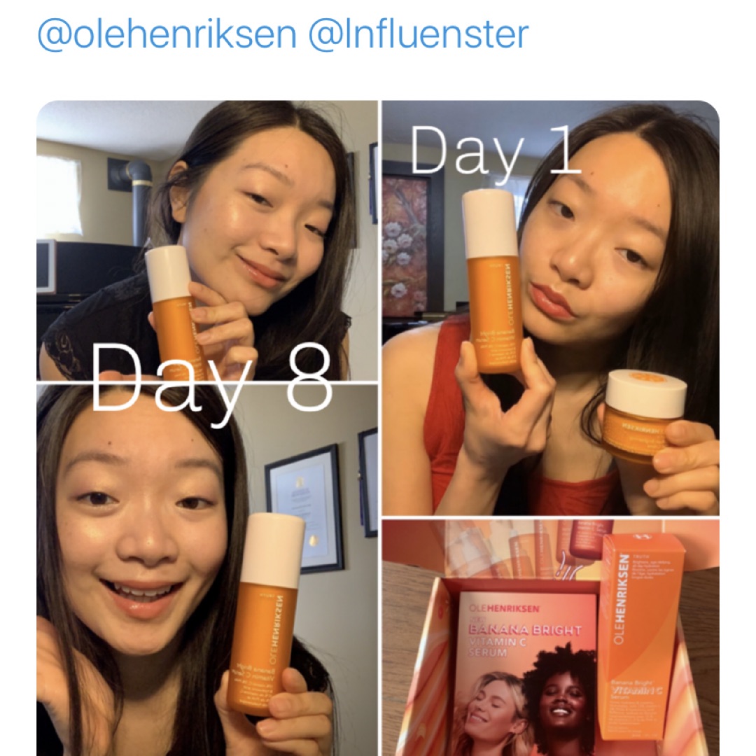 NicoleTan22's tweet photo. Loving the effects of my serum! #brightaway #complimentary @olehenriksen @Influenster https://t.co/hduesfZe21