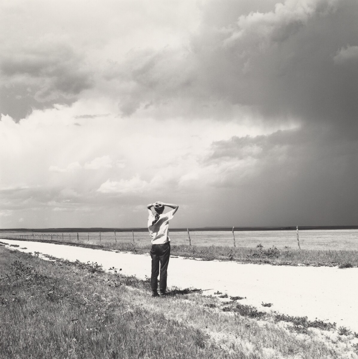 And for today’s  #MuseumMomentofZen, Robert Adams’s “Kerstin enjoying the wind. East of Keota, Colorado” (1969, printed c. 1977).