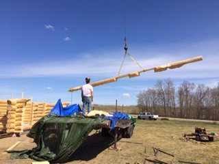 MH_WoodS's tweet image. Our small cabin has been reassembled at it&apos;s home near Glendon, AB😊 Does anyone know the reason a log builder puts a small twig or branch on the build when it is complete? #logbuilder #loghome #logcabin #countryliving #customloghome #customlogbuilder