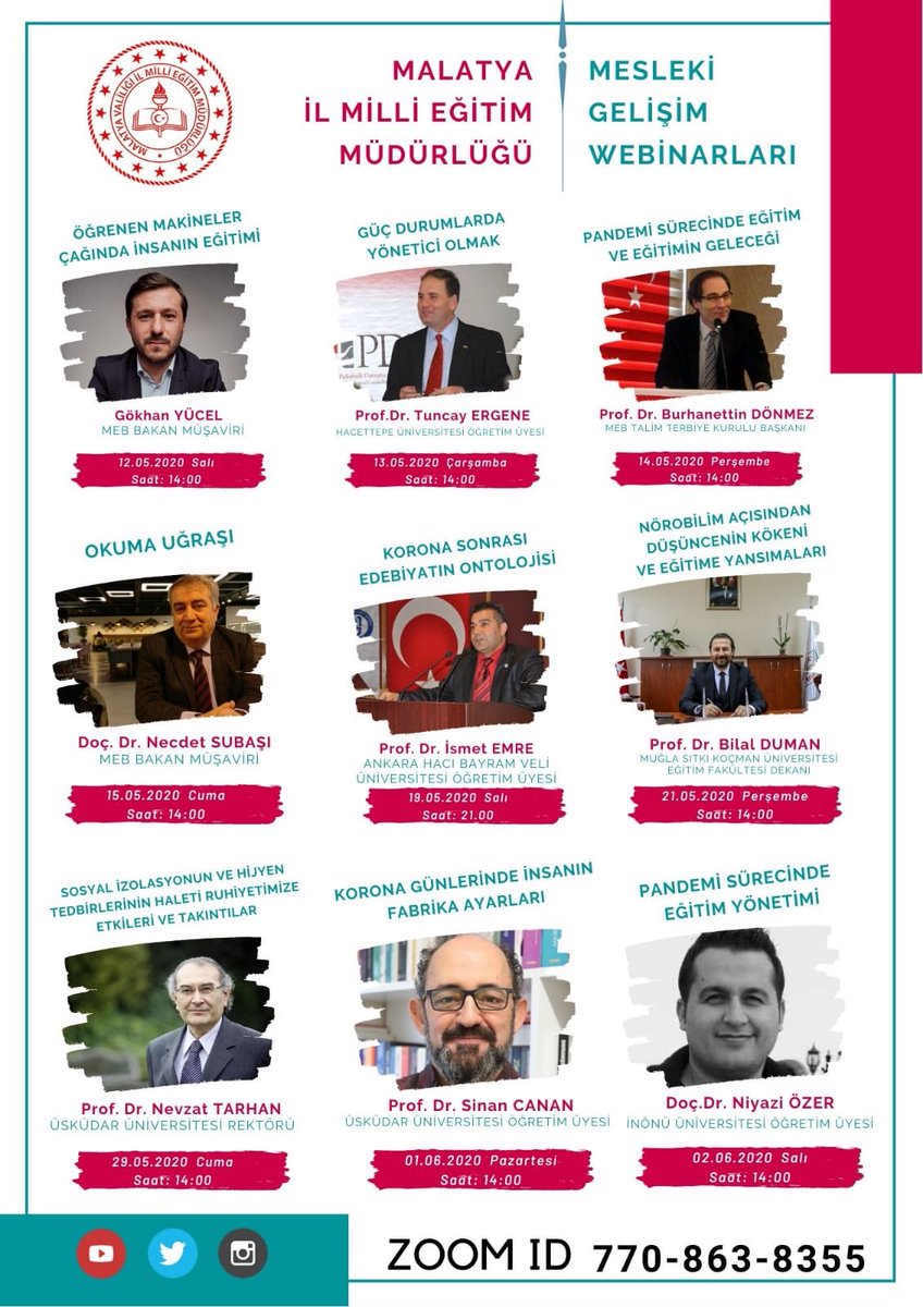Salgın Sürecinde Ülkemizde Alanlarında İyi Akademisyenleri, Eğitimcileri Malatya’da Öğretmen ve Yöneticiler ile Buluşturuyoruz. <a href="/tcmeb/">Millî Eğitim Bakanlığı</a> <a href="/ziyaselcuk/">Ziya Selçuk</a> @meb_ailesi2023 @hmzaydg <a href="/TCMalatyaV/">TC Malatya Valiliği</a> <a href="/tatliali12/">Ali Tatlı</a>