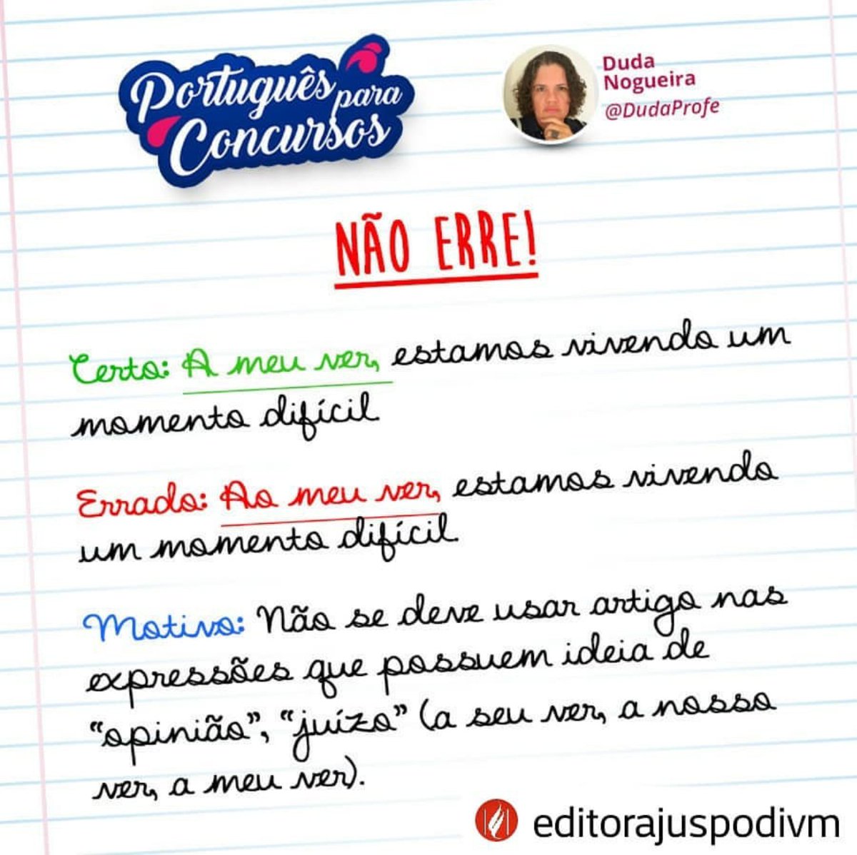 DudaProfe's tweet photo. De olho na dica!
#LínguaPortuguesaParaConcursos #DudaNogueira #DudaProfe #ConcursoPúblico https://t.co/CDPW1xzYjn