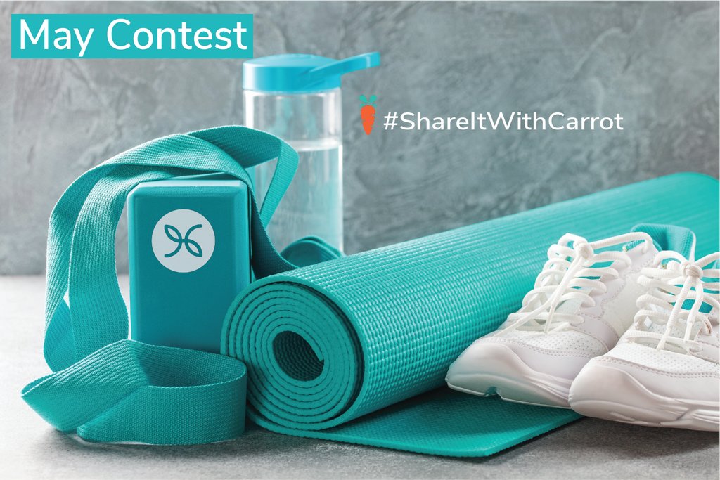 Tell us about the creative ways you've found to take care of your mental and physical wellness while sheltering in place! Now through May 31, #ShareItWithCarrot for a chance to win a yoga mat, jumprope, water bottle, or other at-home exercise gear!