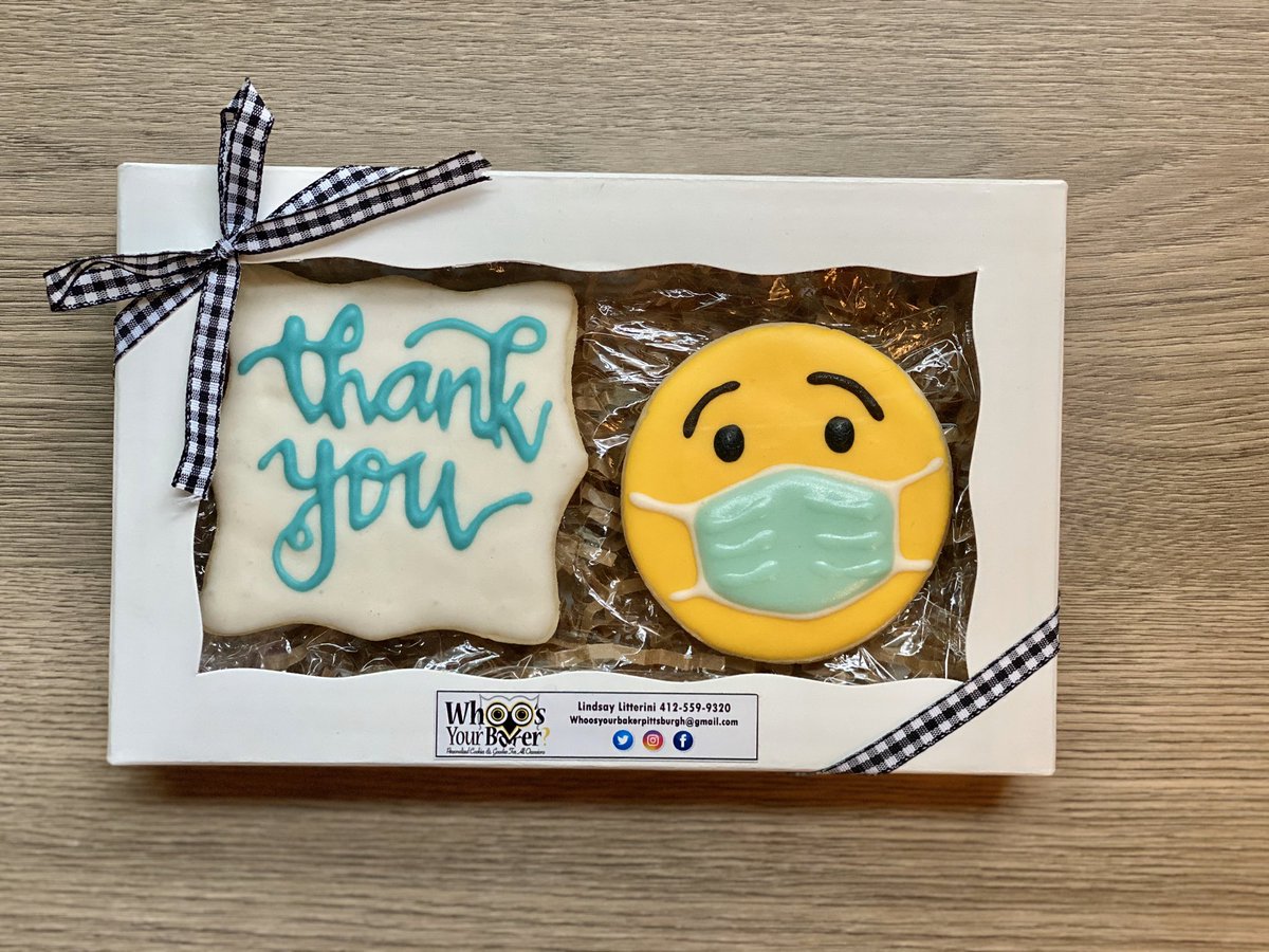 whoosyourbaker's tweet photo. 🗓SAVE THE DATE!
📢 In honor of #NationalNursesWeek, swipe to see the gift sets available to  purchase in June.  What essential employee would you purchase a set of cookies for? 📺STAY TUNED #PITTSBURGH! The details will be shared soon! #Yinzer #Pitt #All412together https://t.co/MOJFWVEwIw