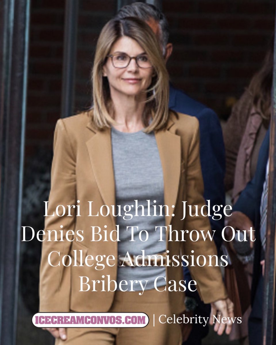 IceCreamConvos's tweet photo. Lori Loughlin: Judge Denies Bid To Throw Out College Admissions Bribery Case https://t.co/z9yxtYyx6e ⚖️🍦 #LoriLoughlin #CasedUp https://t.co/HPW5xJRS2Y
