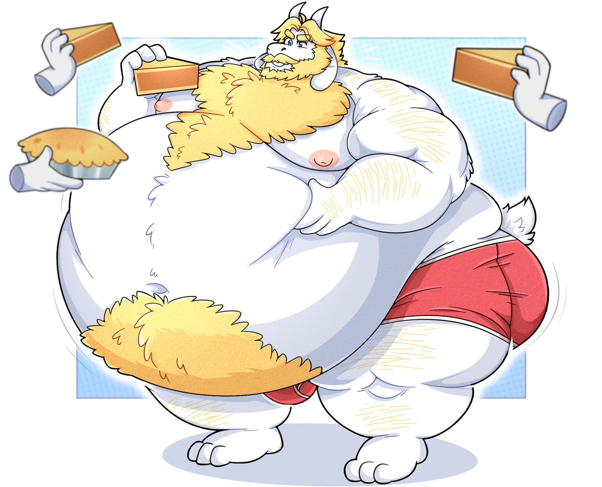 Just drew Asgore who ate a too much pies! (`* ω *`) .