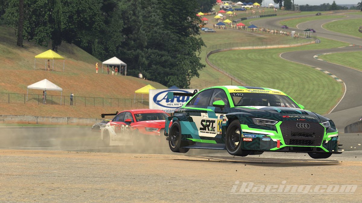 SRTeSport_'s tweet photo. Putting it all on the line.

SRTe driver Geoff Jacobson fighting off the pack at Road Atlanta in the @IMSA Pilot Challenge Series.

@iRacing #SRTStrong #SRTArmy #iRacing #eSports #Simracing https://t.co/b9JGrL0hdE