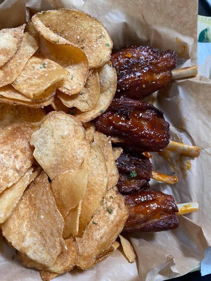 On top of our rotating family meals, we have ones from our regular menu available every day! One of our faves is the Pork Wings! Get 16 huge wings, choose 2 flavors from honey habanero, gojuchang, flaming Dr. Pepper, or garlic butter, with kettle chips and dessert for $60! 🤤🍗