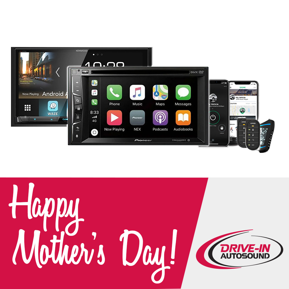 DriveInAuto's tweet image. Looking for the perfect gift for Mother’s Day? Shop our deals on Bluetooth Receivers, Apple CarPlay, Window Tint, and Remote Start &amp;amp; Security to make her ride safer and more enjoyable. Give her car the upgrade she deserves! driveinautosound.com