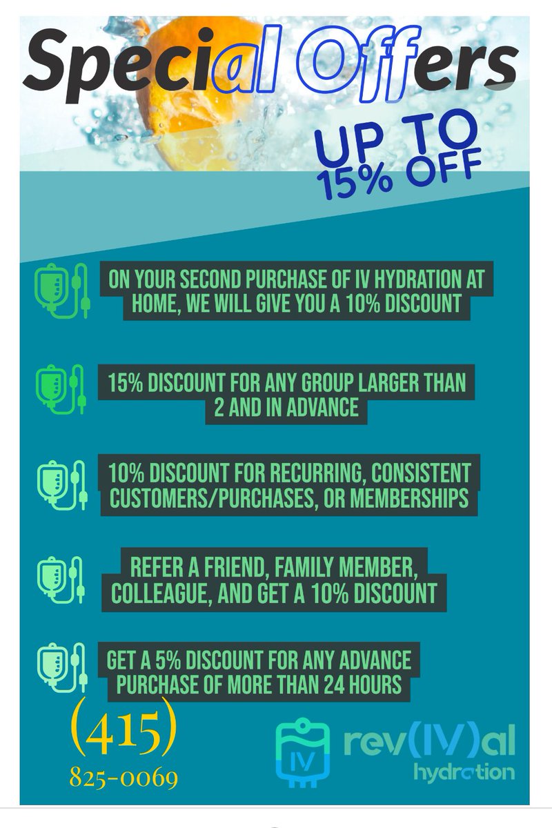 HydrationRev's tweet photo. Given that times are hard financially, we want to give back by offering more. Get a 5% discount if you repost this and tag at least one person. #revivalhydration #sf #sanfranciso #mobileivtherapysf #ivnearme #ivdripsanfrancisco #ivdrip #driphydration #ivhangover #hangoveriv #ivts https://t.co/zWyxR9DFoS