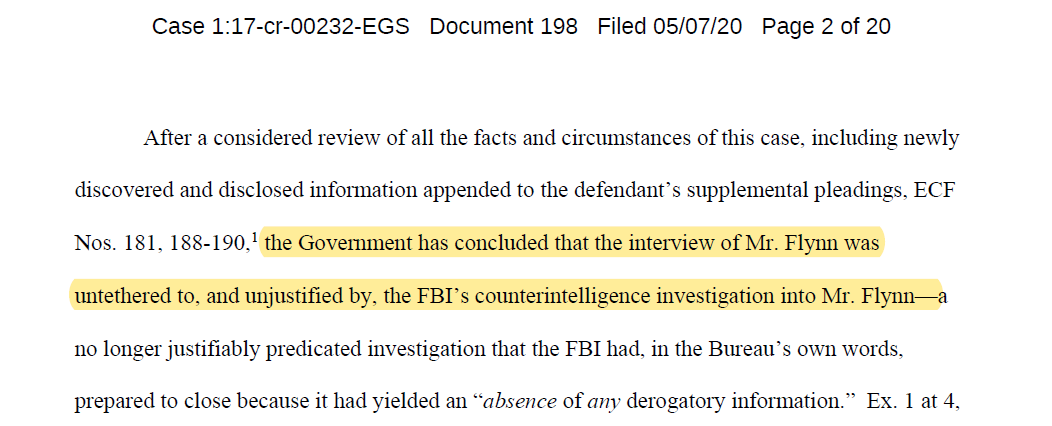 Based on these misrepresentations -Judge Sullivan concluded that the Flynn interview was based on Trump/Russia (it wasn't) and thus his "lies" were material.New evidence shows Sullivan's conclusion was incorrect.