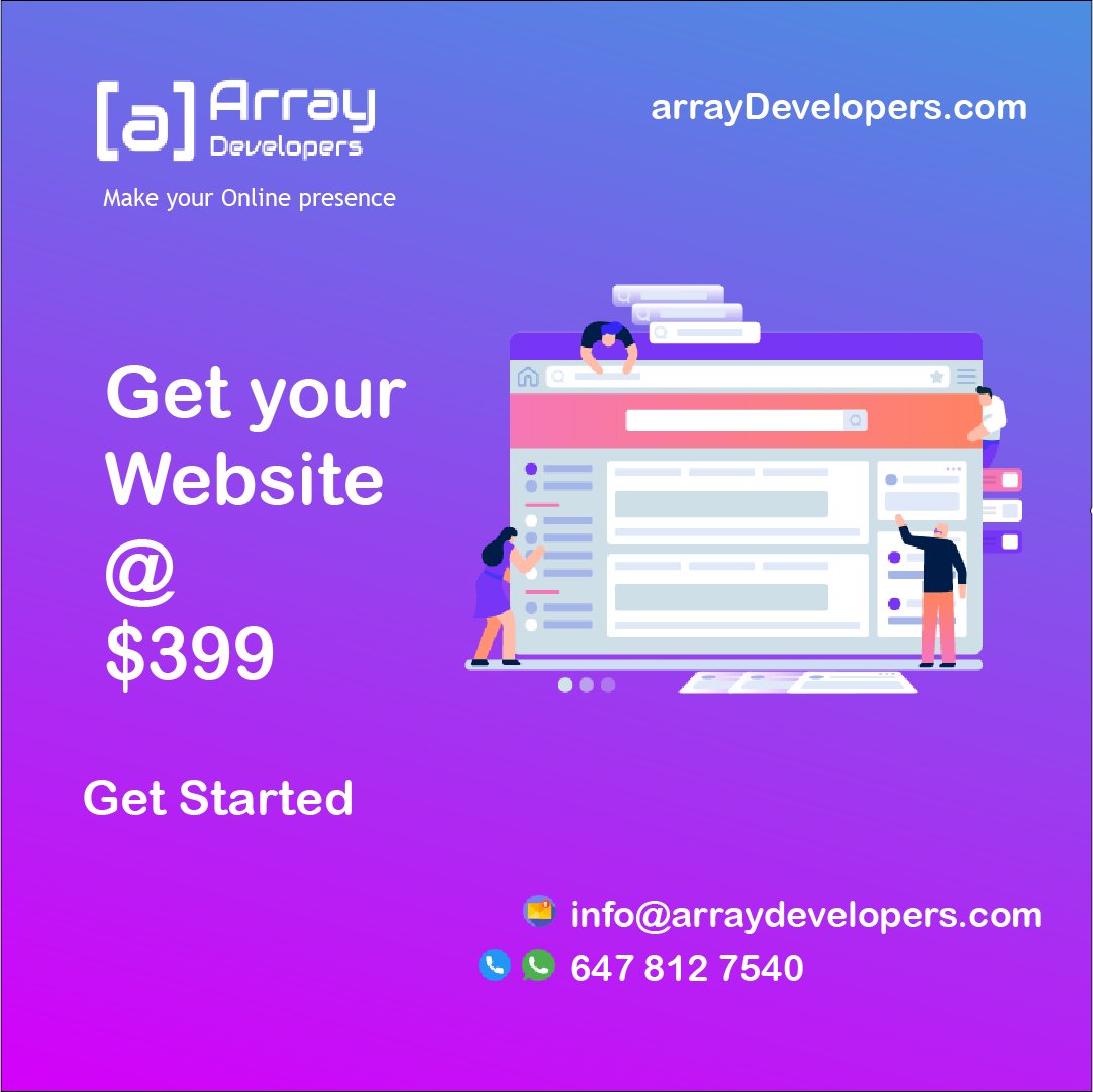 ArrayDevelopers's tweet photo. Let get Started, catch with world and make your online presence. https://t.co/MxX6pho5iL

@ArrayDevelopers 
#WebsiteDesign #websitedevelopment #Toronto https://t.co/SWlFyDsJIK