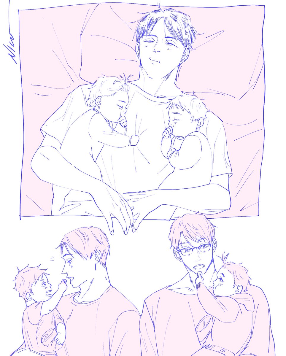 nikoIaos_'s tweet image. daddyama and papatsukki #kgtsk #kagetsuki #hq #haikyuu