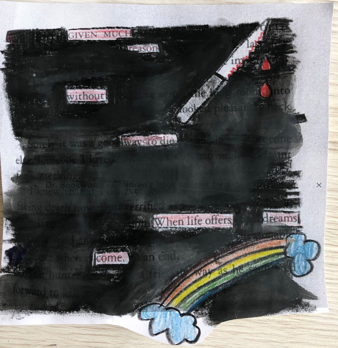 ES_School_Bcn's tweet image. Mr. Collins’ #English classes enjoy some creative lessons. From Blackout #Poetry to discussing the significance of #songs and #literature, students #analyze, #critique, and #create. #esinternationalschool #highschool  #erasurepoem #criticalthinking #discussion #distancelearning